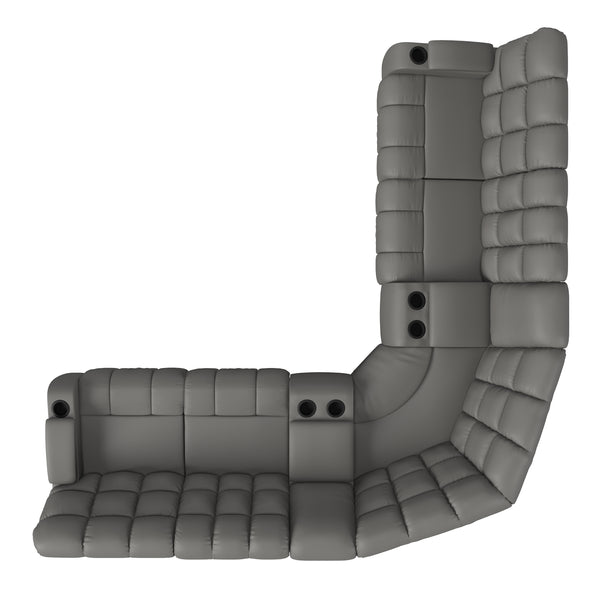 Jazmin 5-Seat Reclining Sectional with Power Storage Consoles and Wedge