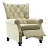 Kursi Diamond Button-Tufted Pushback Recliner - Oatmeal Velvet