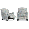 Panozzo Contemporary Pushback Recliners (Set of 2) - Multi Sky Blue Paisley