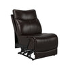 Kristyn Tufted-Back Armless Wall Hugger Recliner - Coffee Renu Leather
