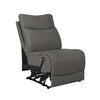 Kristyn Tufted-Back Armless Wall Hugger Recliner - Taupe Gray PU