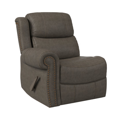 Sheahan Rolled Arm Left-Arm Wall Hugger Recliner with Nailheads