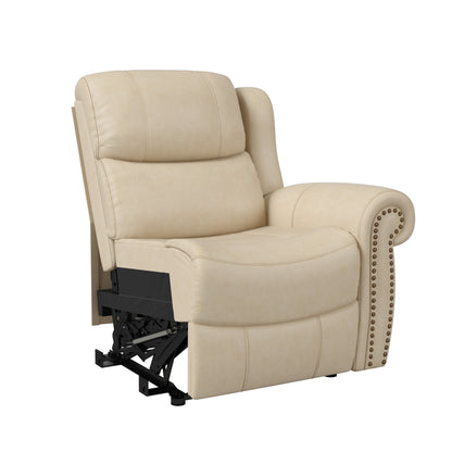 Sheahan Rolled Arm Right-Arm Wall Hugger Recliner with Nailheads