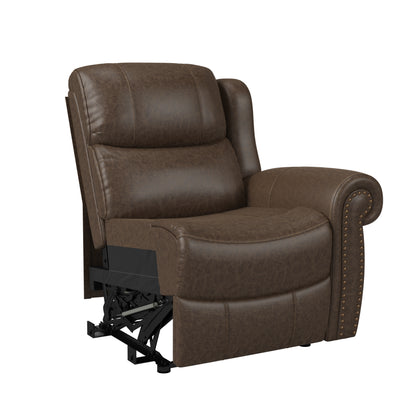 Sheahan Rolled Arm Right-Arm Wall Hugger Recliner with Nailheads