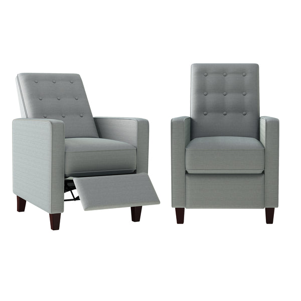 Dickson Button-Tufted Square Arm Pushback Recliners (Set of 2)