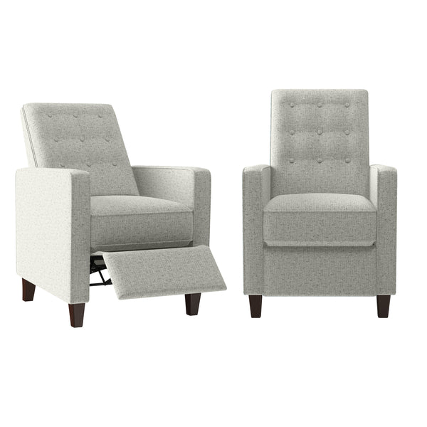 Dickson Button-Tufted Square Arm Pushback Recliners (Set of 2)