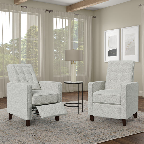 Dickson Button-Tufted Square Arm Pushback Recliners (Set of 2)