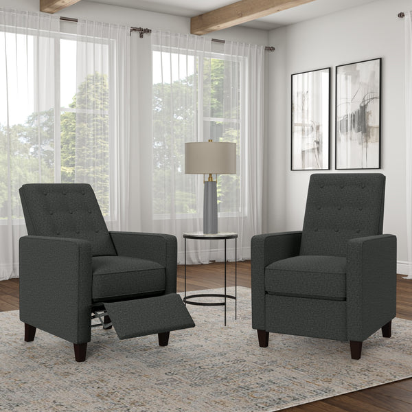 Dickson Button-Tufted Square Arm Pushback Recliners (Set of 2)