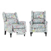 Furusho Wingback Push Back Recliner Chair (Set of 2)
