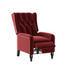 Matthewson Wingback Pushback Recliner Chair - Ruby Red Velvet