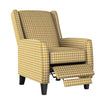 Huddleston Pushback Recliner - Yellow Houndstooth Linen