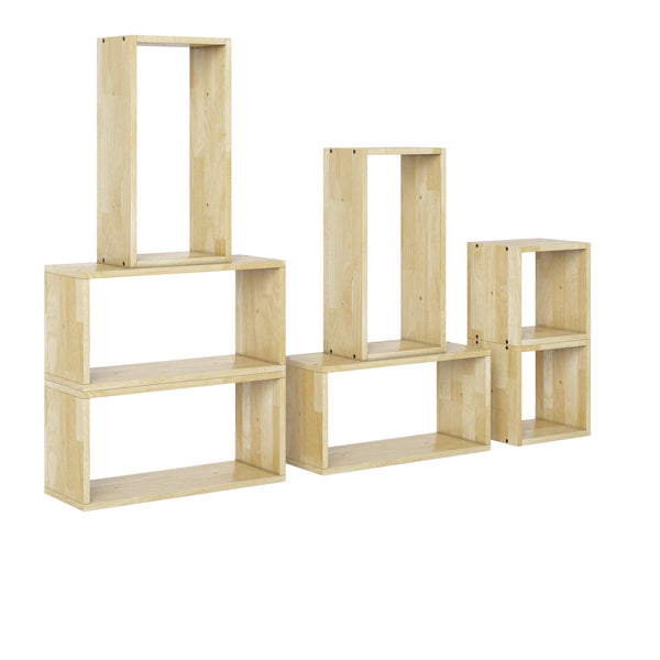 Saffrahn Modern 7 Block Wood Shelving Set